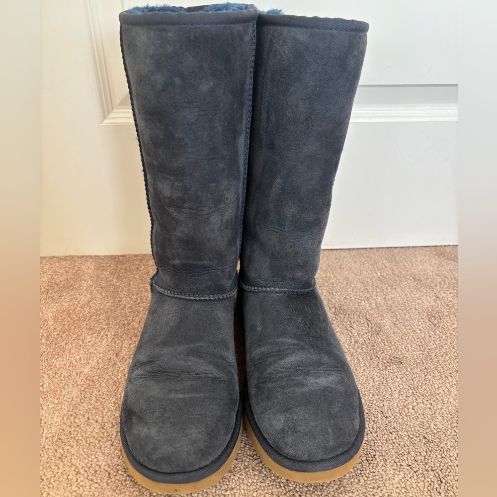 UGG Navy Suede Tall Boots